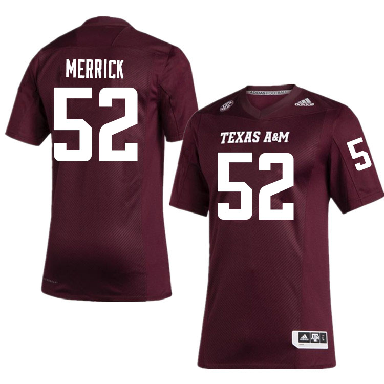 Men #52 Andrew Merrick Texas A&M Aggies College Football Jerseys Sale-Maroon